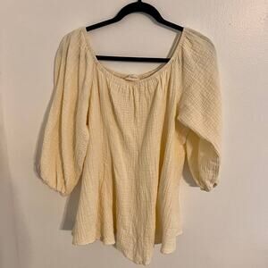 By Together Bohemian Blouse Size Small Cream Cottagecore Peasant Top